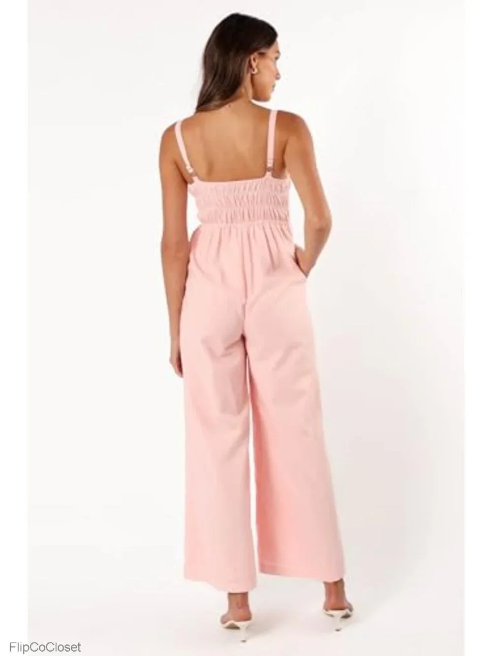 Petal Pup Williams Jumpsuit Cotton Linen Square Neck Sleeveless